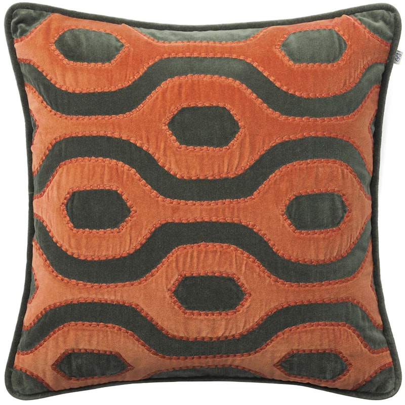 Varanasi Kussenhoes Woudgroen/Terracotta, 50x50 cm