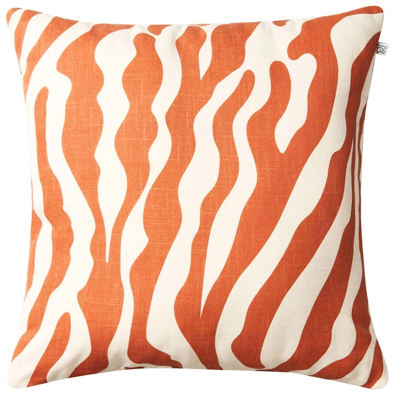 Zebra Kussen 50x50 cm, Oranje/Gebroken Wit