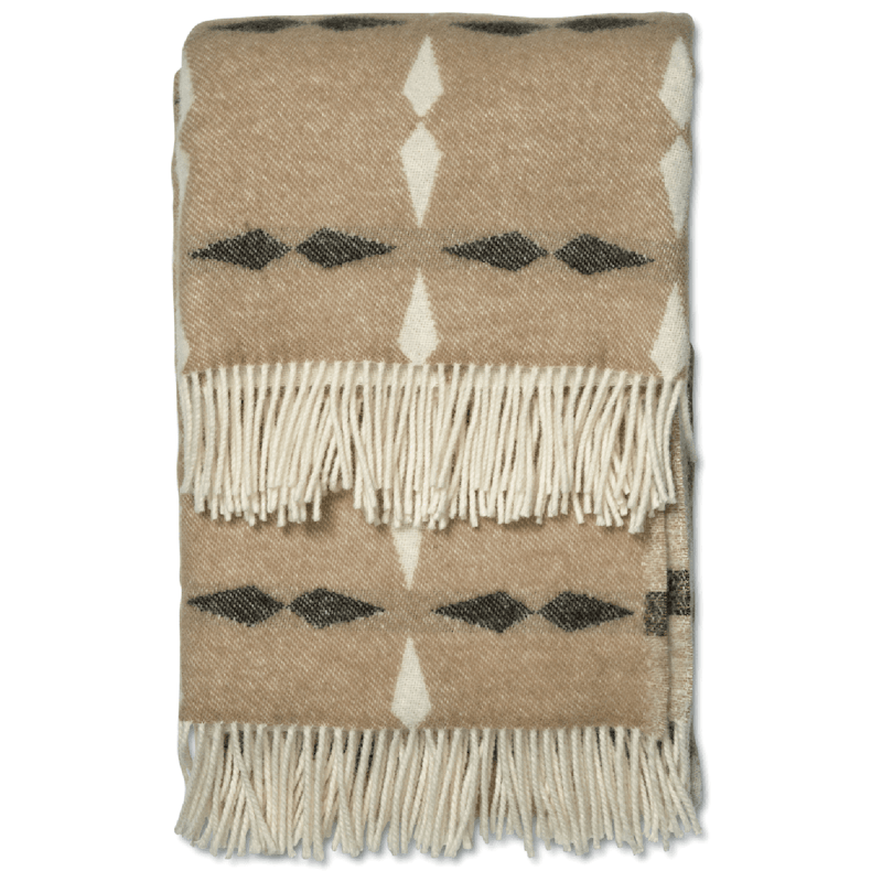 Tile Wollen Deken 130x180 cm, Zwart / Wit / Beige