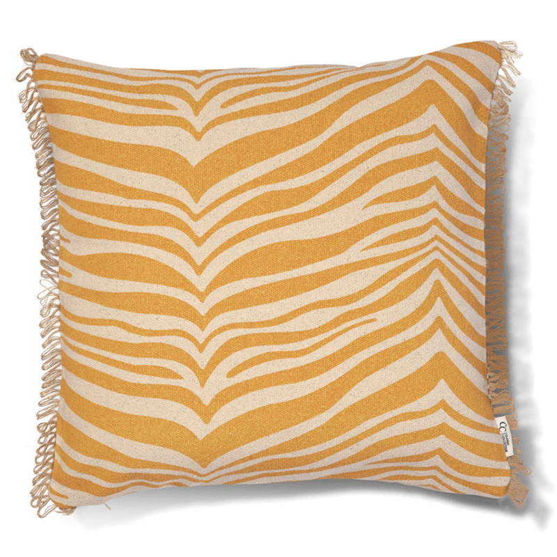 Zebra Kussen 50x50 cm, Geel