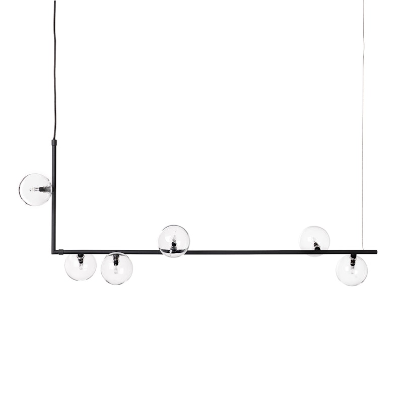 Air 73 Hanglamp, Zwart/Doorzichtig