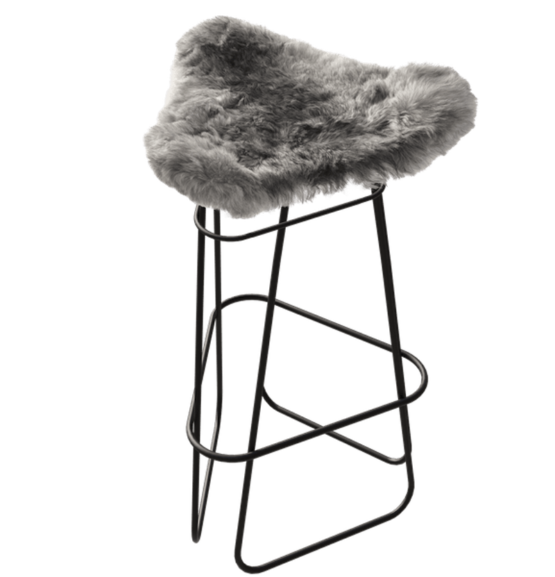 Iceland Barkruk 82 cm, Zwart / Shorn Grey