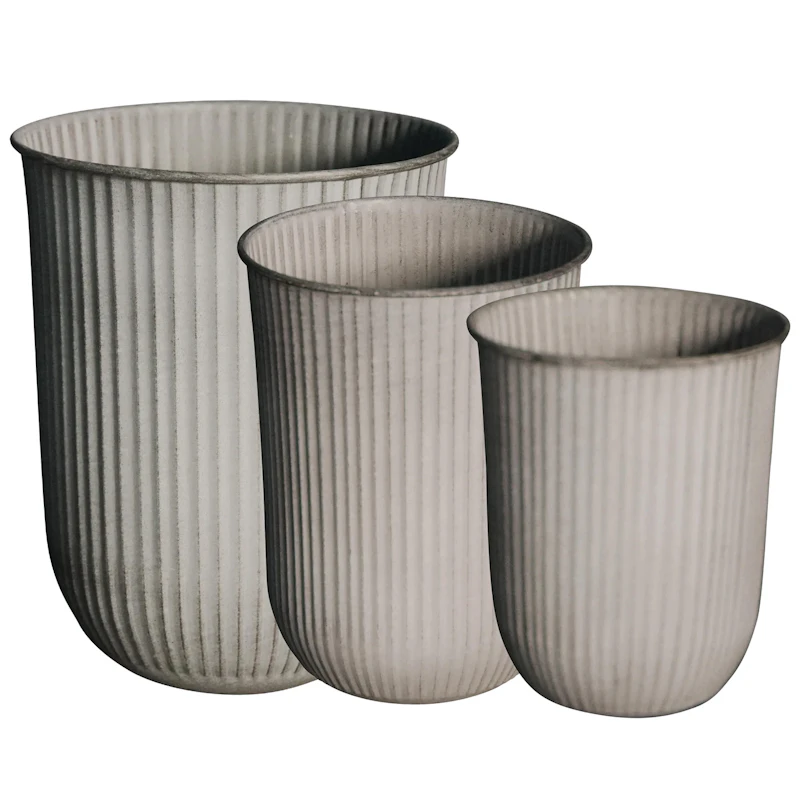 Out Stripe Potten Pak van 3, Beige