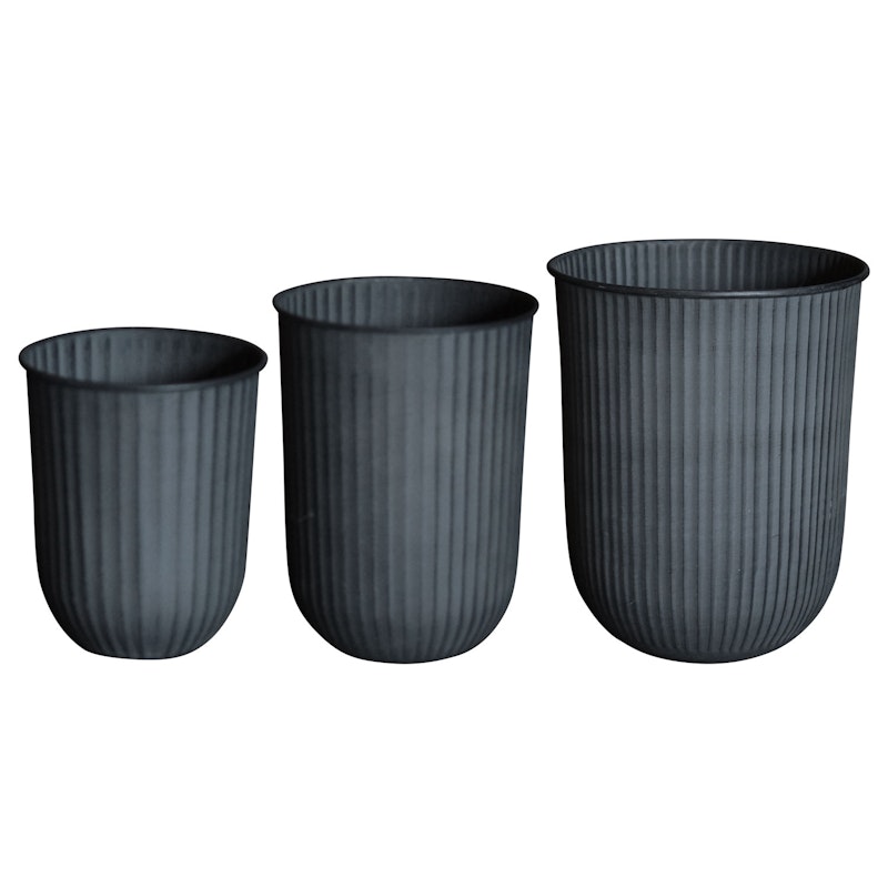 Out Stripe Pot Pak van 3, Zwart