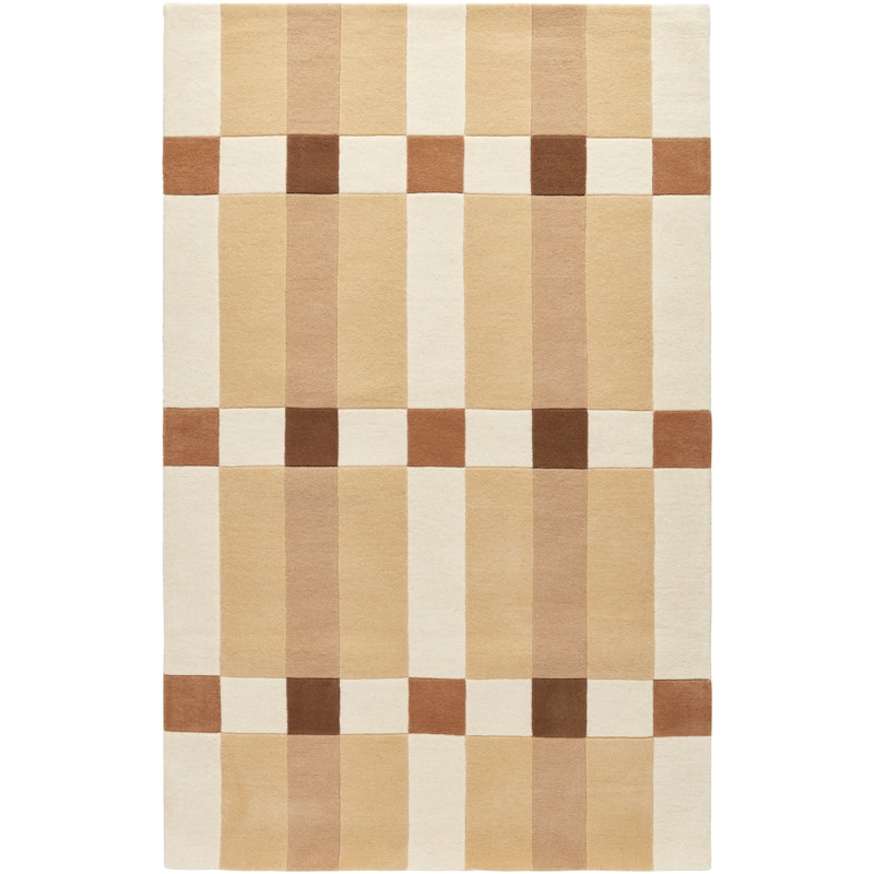 Checks Wollen Vloerkleed Beige, 180x270 cm