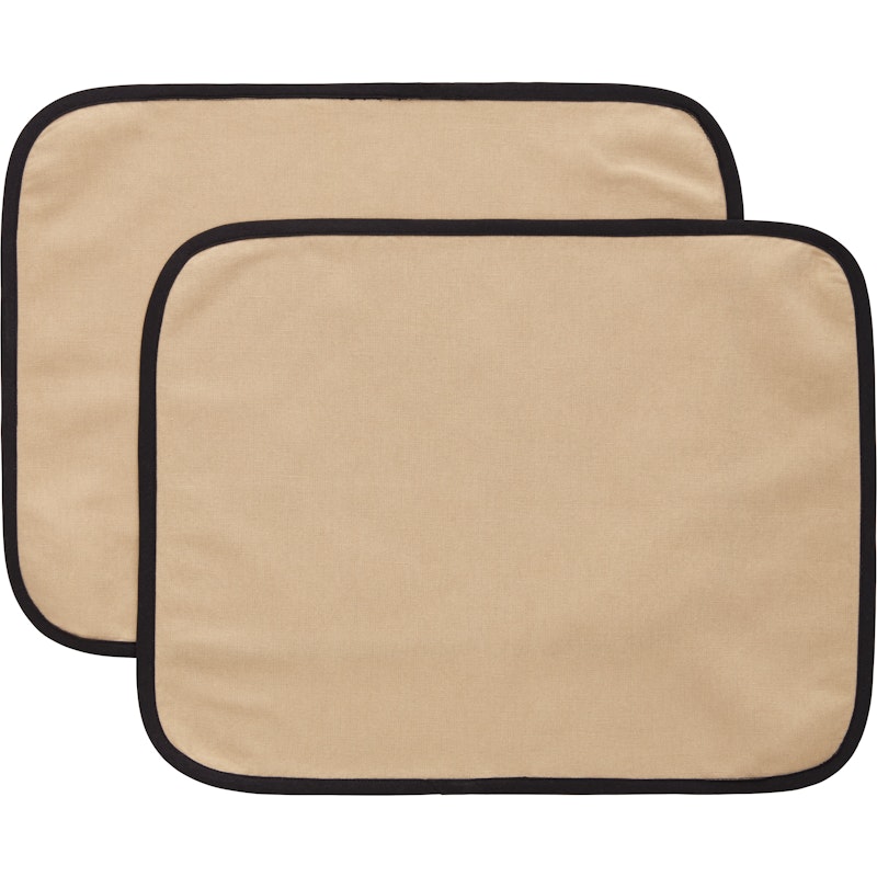 Elvira Placemat 35x45 cm Pak van 2, Naturel / Zwart