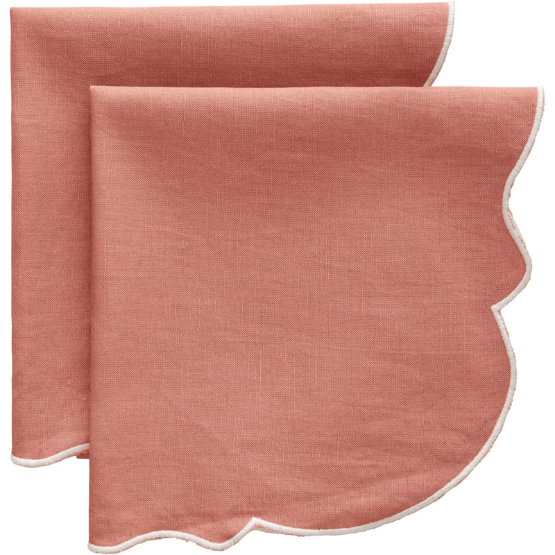 Gia Servet 45x45 cm Pak van 2, Dusty Pink / Wit