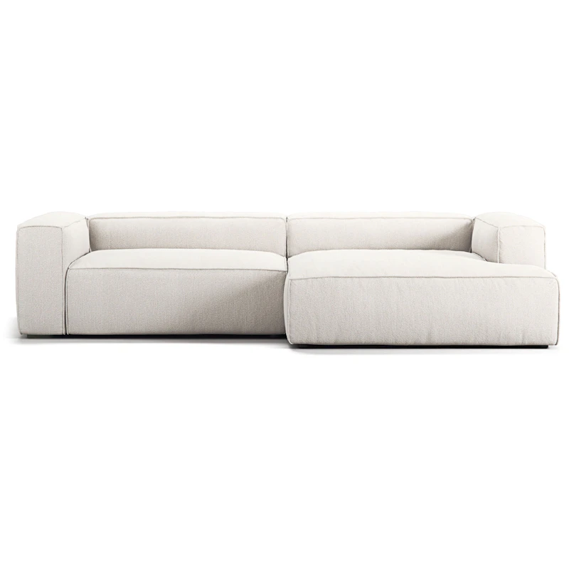 Grand 3-Zitsbank chaise Longue Rechts, Steam White