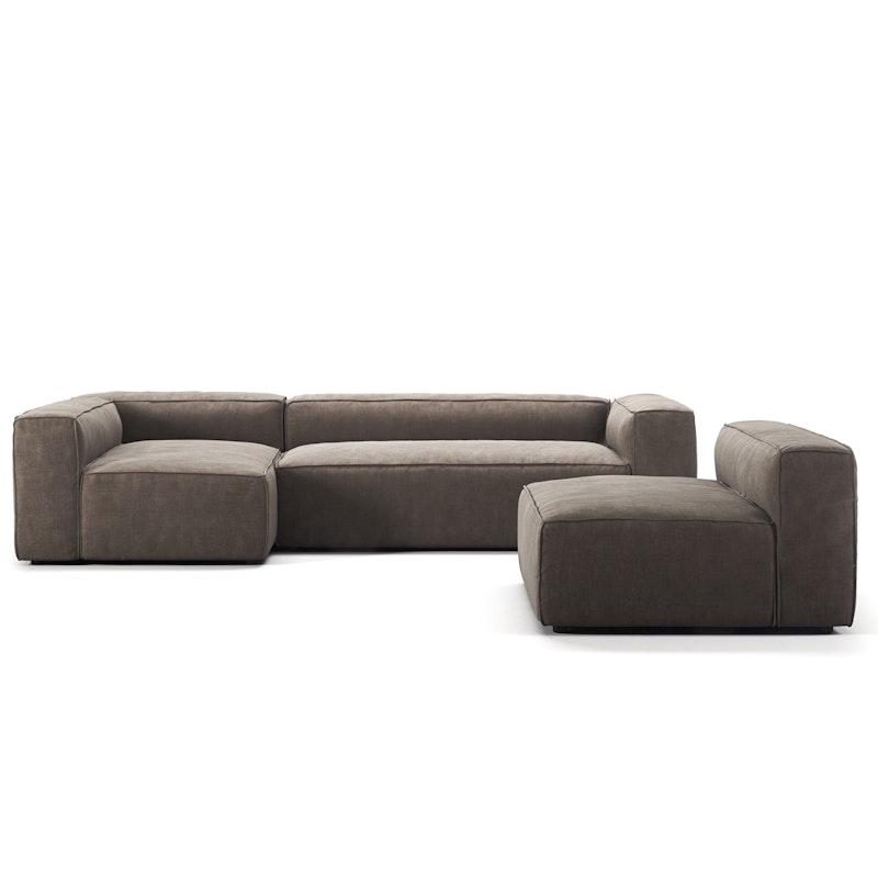 Grand 4-Zitsbank Divan Links met Fauteuil, Mole Brown