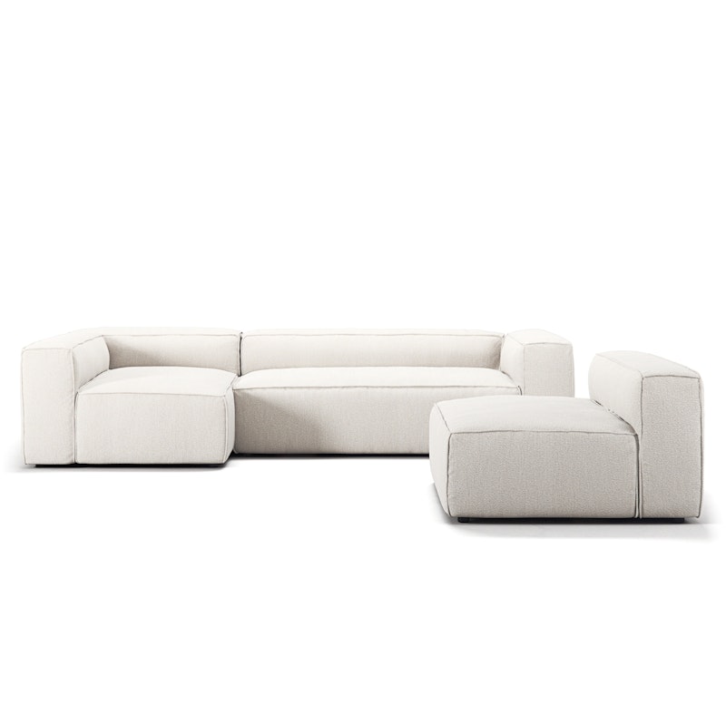 Grand 4-Zitsbank Divan Links met Fauteuil, Steam White