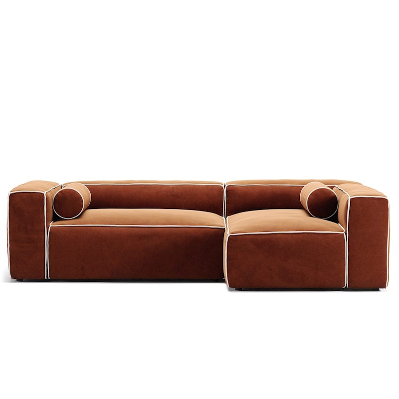 Grand Hue 3-Zitsbank Divan Rechts, Copper Glow / Moon White