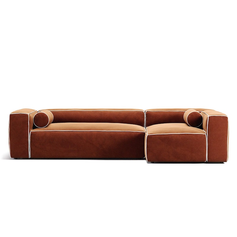 Grand Hue 4-Zitsbank Divan Rechts, Copper Glow / Moon White