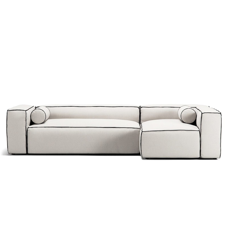 Grand Hue 4-Zitsbank Divan Rechts, Steam White / Mine Graphite