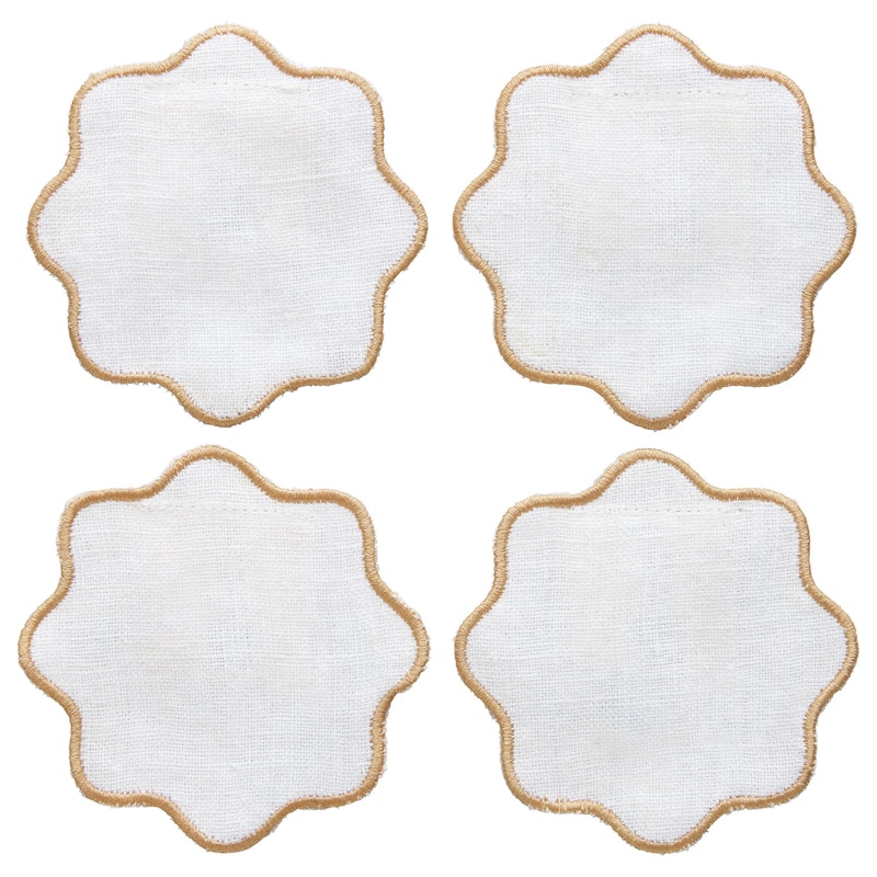 La Tavola Onderzetter 10x10 cm, Wit / Beige