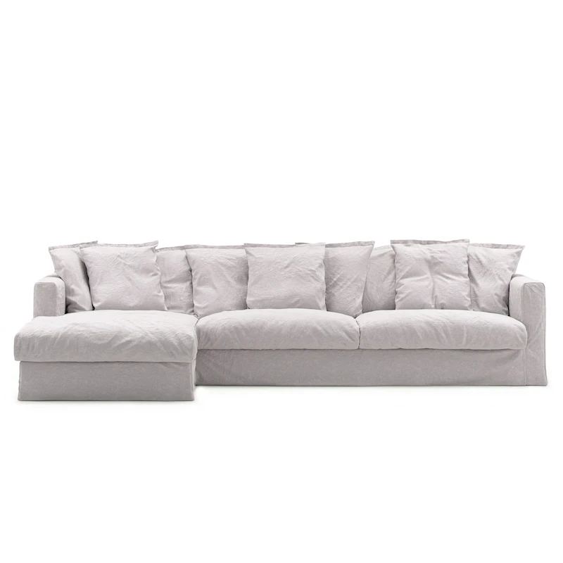 Le Grand Air 3-Zitsbank Linnen Divan Links, Misty Grey