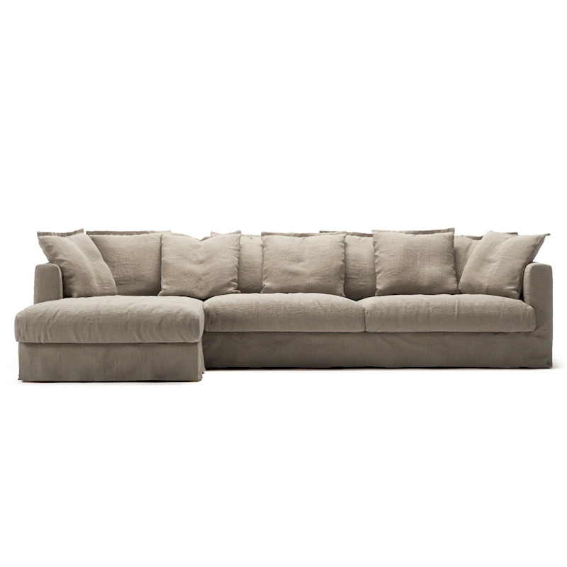Le Grand Air 3-Zitsbank Linnen Divan Links, Savage Linen