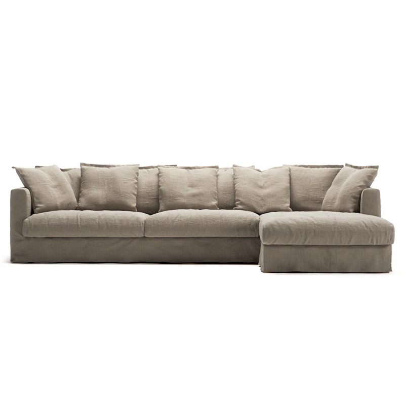 Le Grand Air 3-Zitsbank Linnen Divan Rechts, Savage Linen