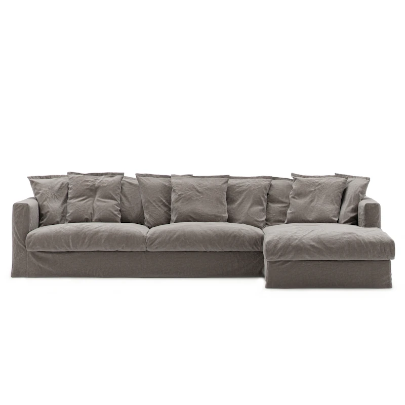 Le Grand Air 3-Zitsbank Linnen Divan Rechts, Smokey Granite