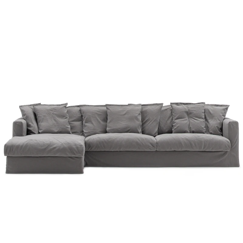 Le Grand Air 3-Zitsbank Katoen Divan Links, Grijs