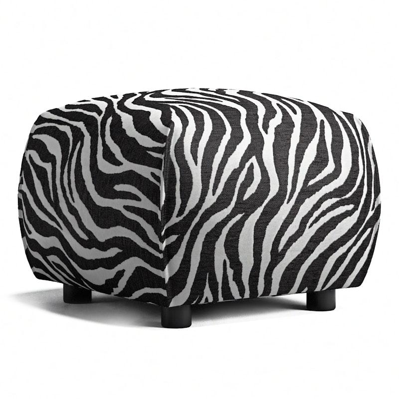 Le Petite Poef Zebra, Zwart / Wit