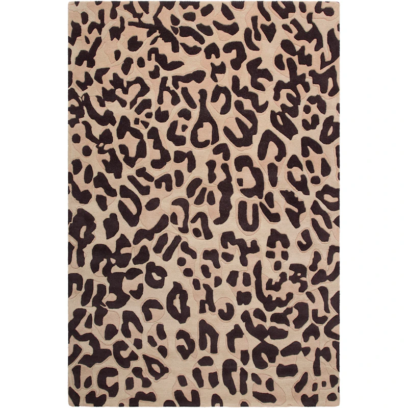 Leopard Wollen Vloerkleed 180x270 cm, Bruin