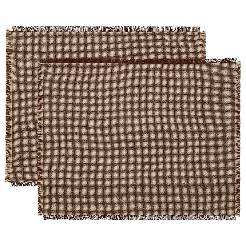 Ravella Placemat 40x50 cm Pak van 2, Bruin / Gebroken Wit