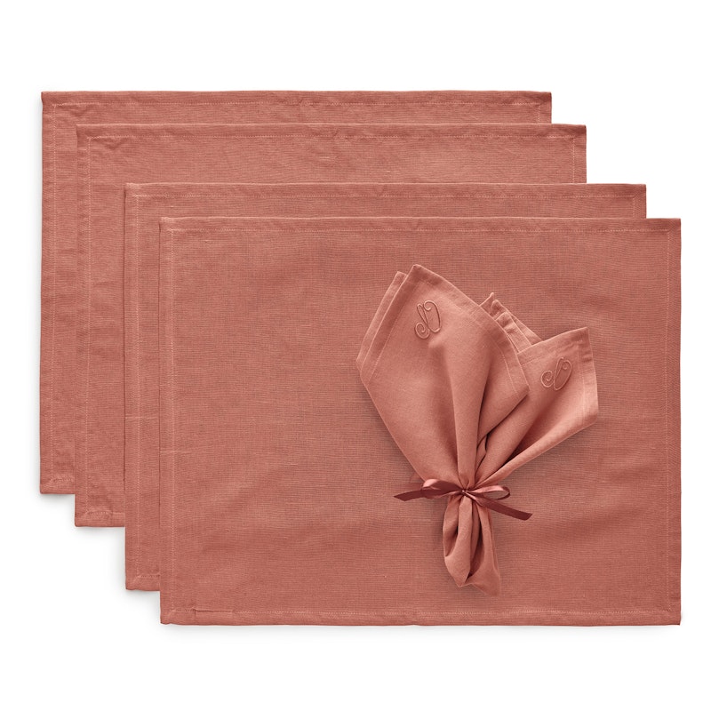 Sienna Textielset 4 Placemats + 4 Servetten, Roze