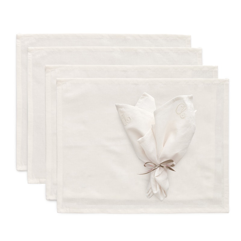 Sienna Textielset 4 Placemats + 4 Servetten, Wit