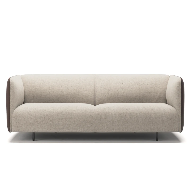 Urban 2,5-Zitsbank Geweven Paneelstof, Beige Breeze / Leer