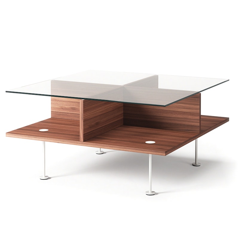 Vogue Salontafel 70x70 cm, Walnoot / Wit