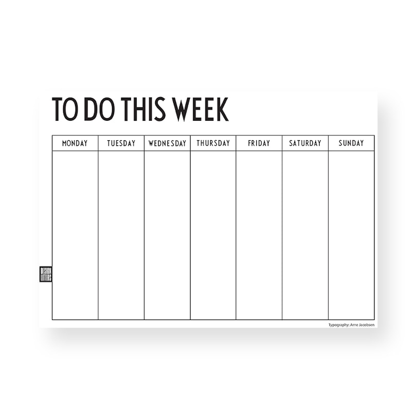 Weekplanner, Wit