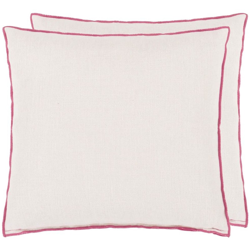 Brera Lino Kussen 43x43 cm, Alabaster / Fuchsia