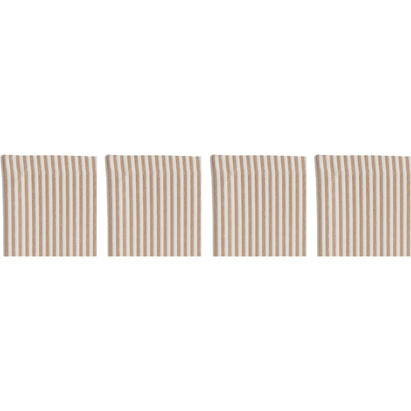 Narrow Stripe Onderzetters 10x10 cm Pak van 4, Beige