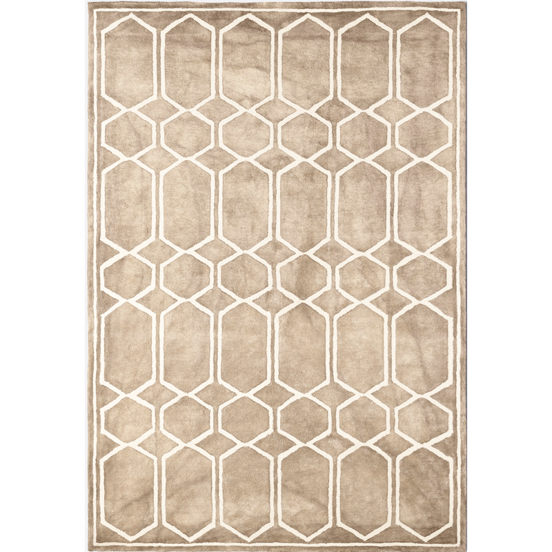 Tie Dye Wollen Vloerkleed 250x350 cm, Beige