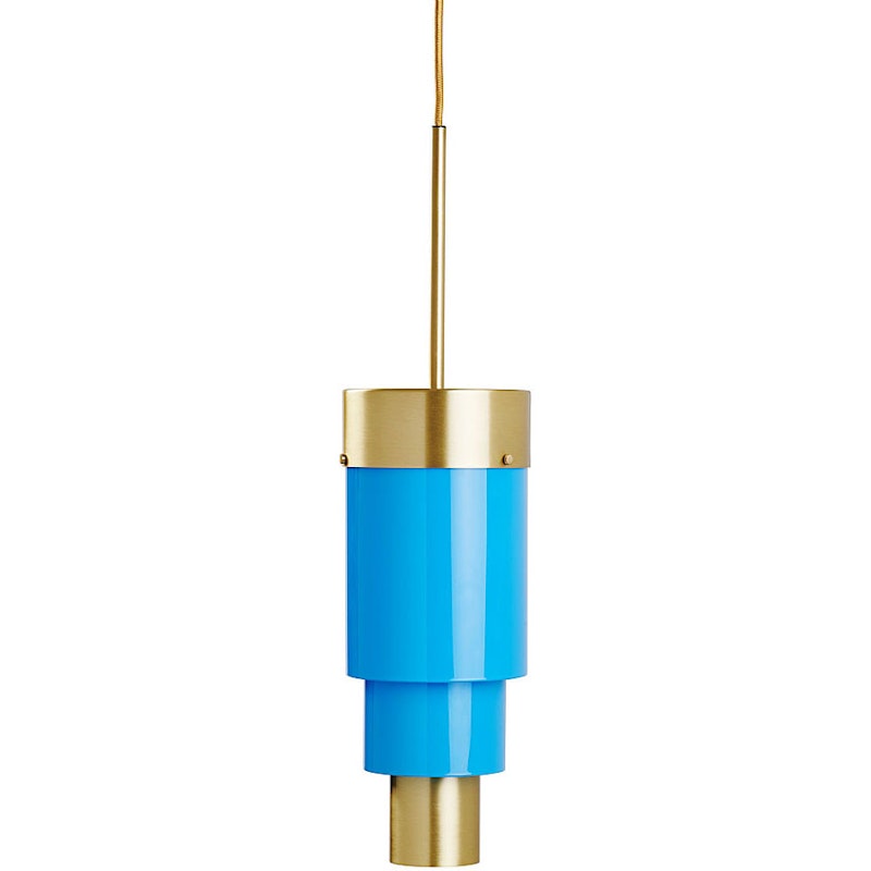 A-spire Hanglamp, Messing / Opaalblauw