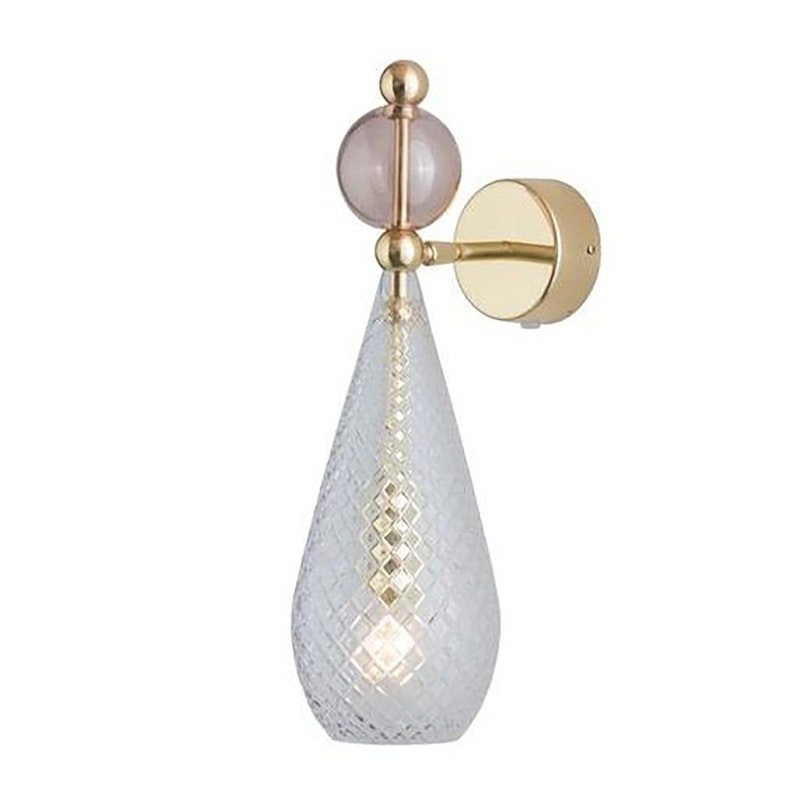 Smykke Wandlamp, Crystal Check / Obsidian Ball / Shiny Gold