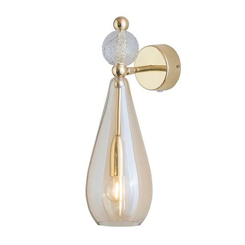 Smykke Wandlamp, Golden Smoke / Crystal Check Ball / Shiny Gold