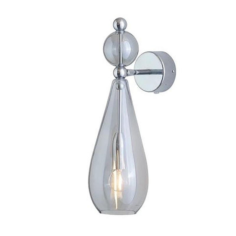 Smykke Wandlamp, Smokey Grey / Shiny Silver