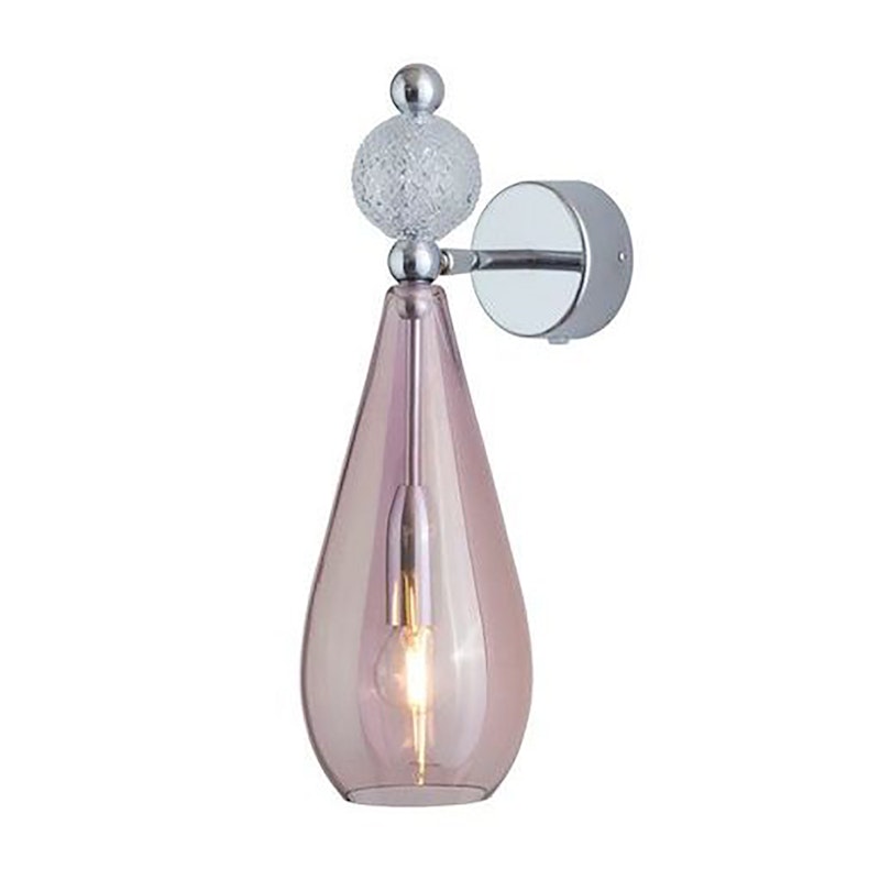 Smykke Wandlamp, Obsidian / Crystal Check Ball / Shiny Silver