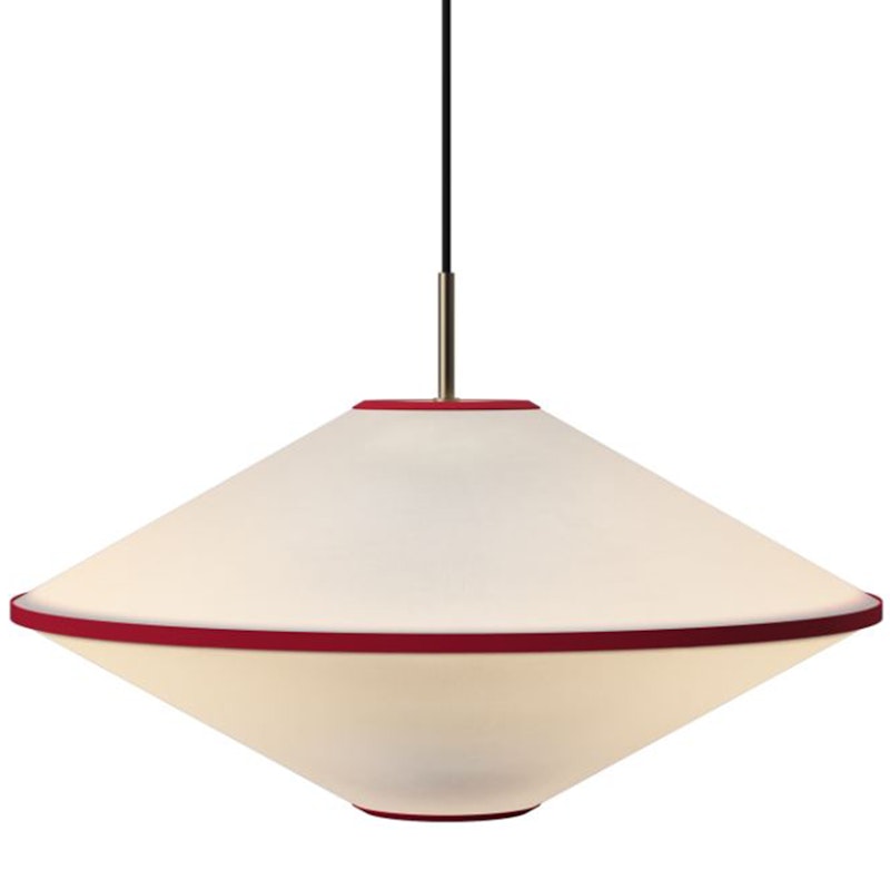 Tafta Hanglamp Ø52 cm, Rood/Gebroken Wit