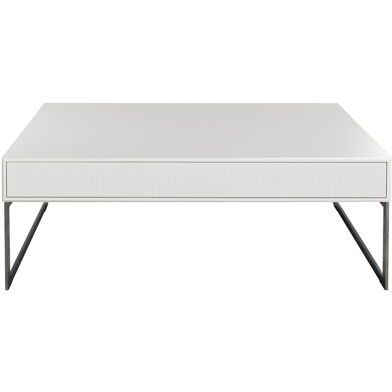 Line Salontafel 70x130 cm, Wit / Chroom