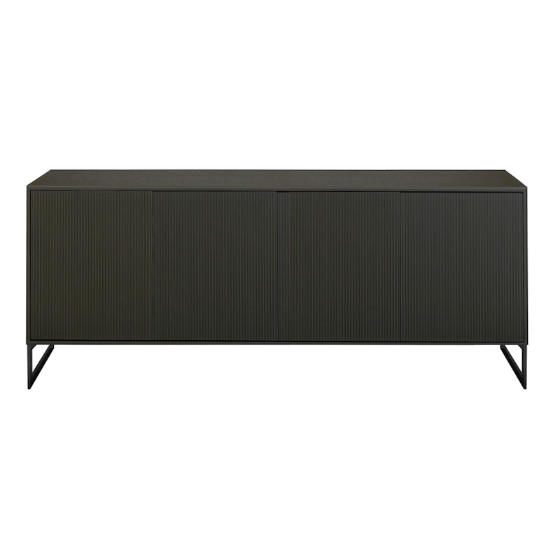 Line Dressoir 4 deuren, Zwart/Zwart