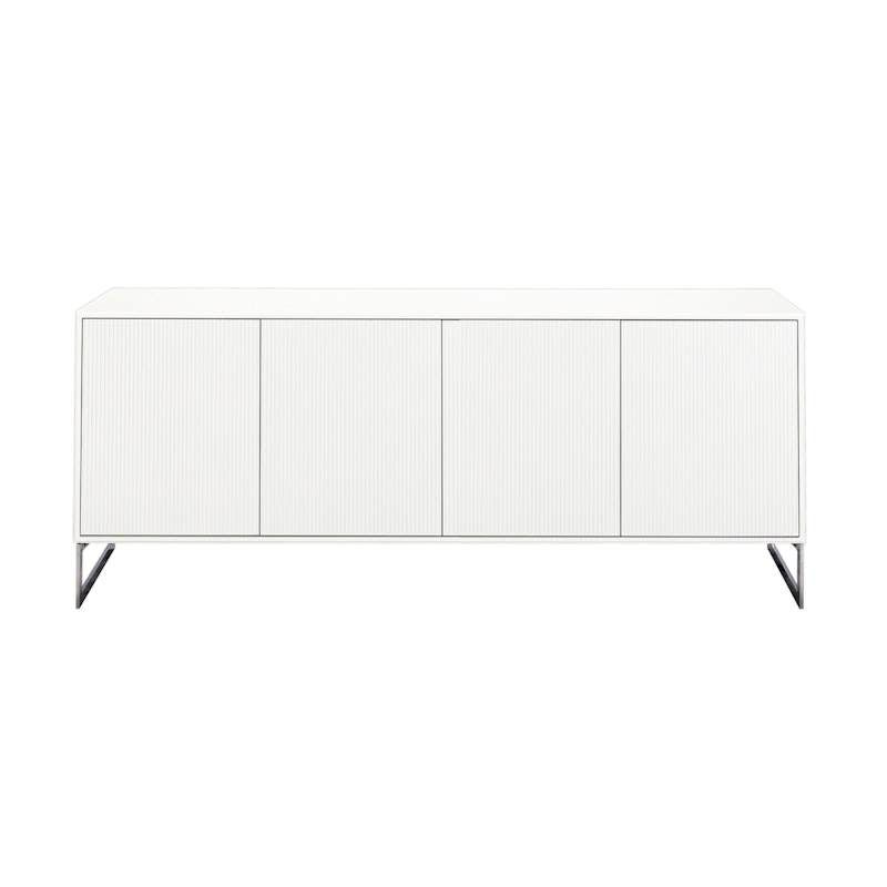 Line Dressoir 4 deuren, Wit/Chroom