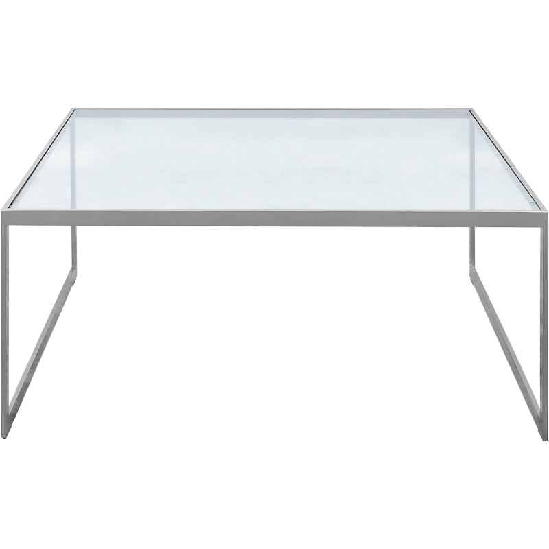 Square Salontafel, 102x102 cm, Silver Grey/Glas