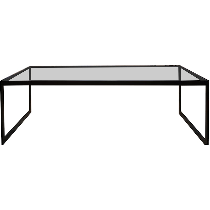 Square Salontafel, 122x62 cm, Zwart/Glas