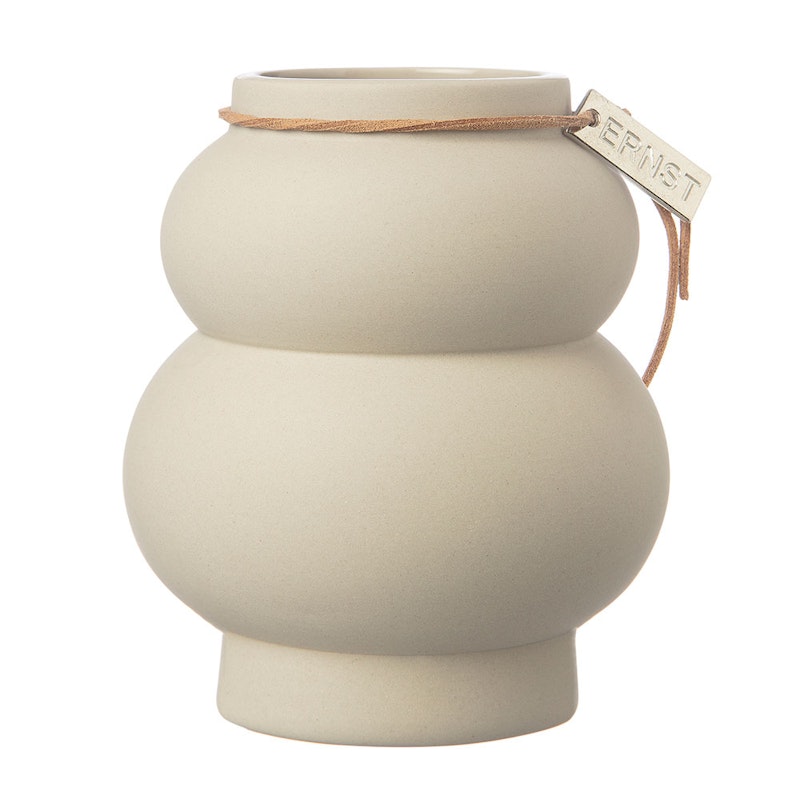 Curvy Vaas Steengoed Beige, 21.5x12 cm