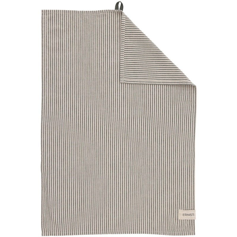 Theedoek Strepen 47x70 cm, Groen / Beige