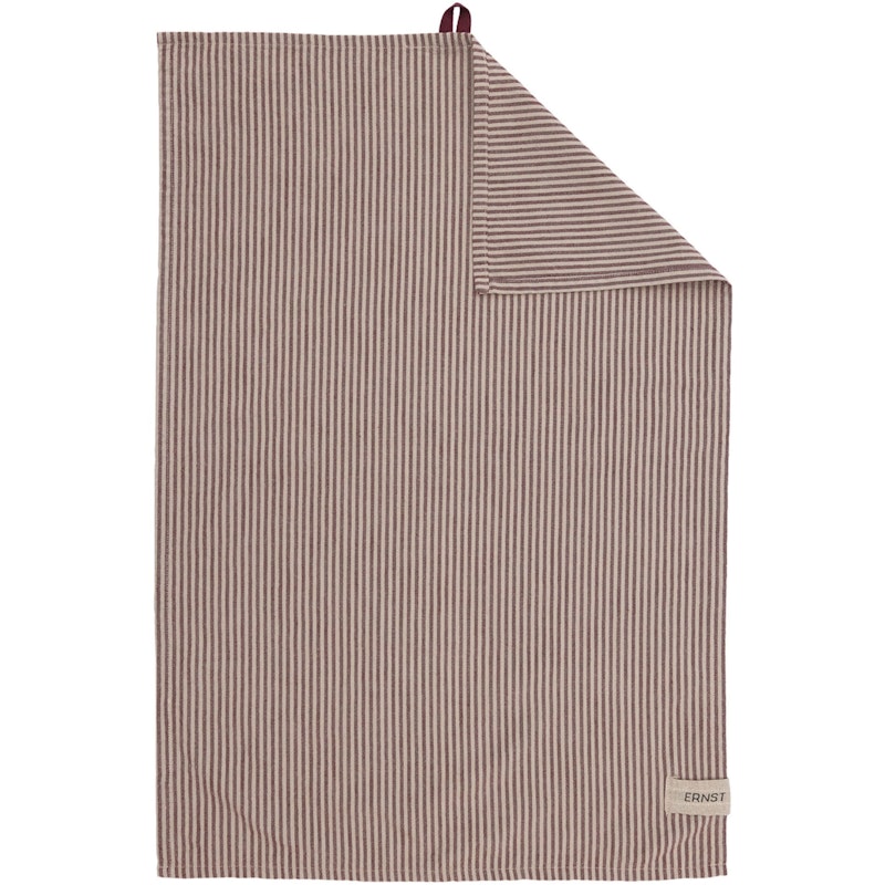 Theedoek Strepen 47x70 cm, Rood / Beige