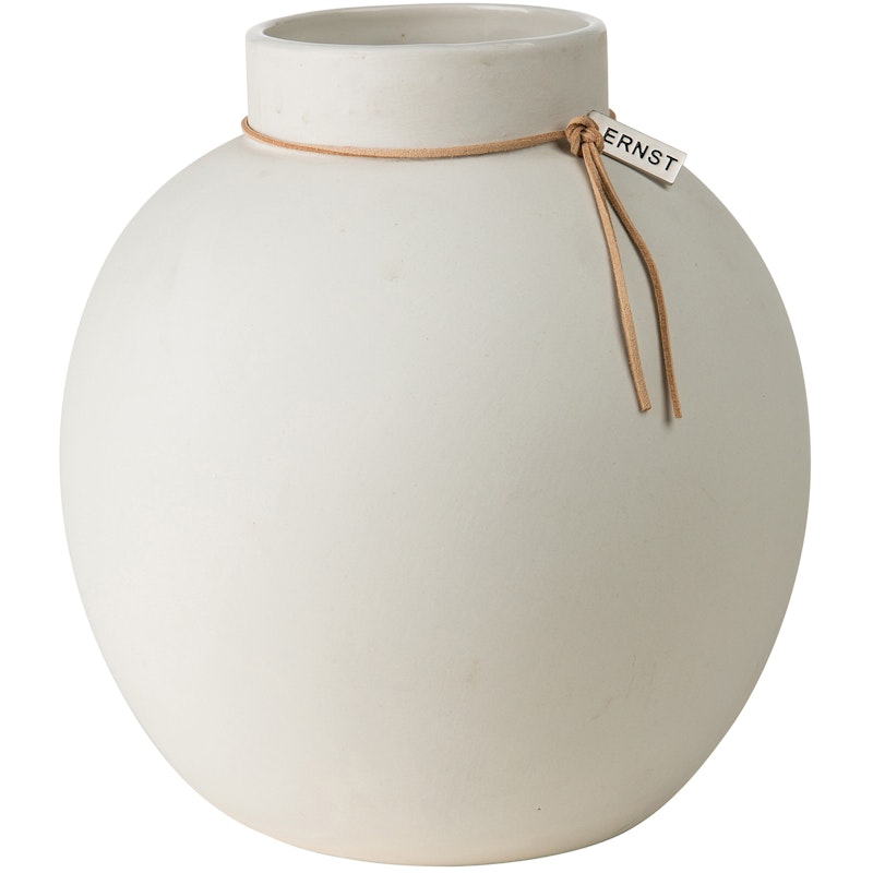 Stoneware Vaas Wit, 21 cm