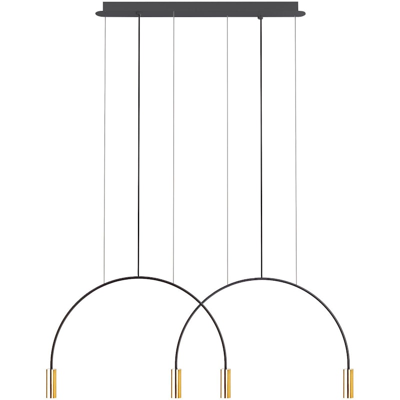 Volta L73S.2D-W Hanglamp, Zwart / Satijn Goud / Zwart